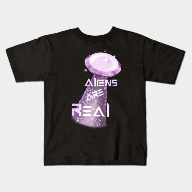 Aliens Ufos are real graphic Kids T-Shirt by TheCloverArtist